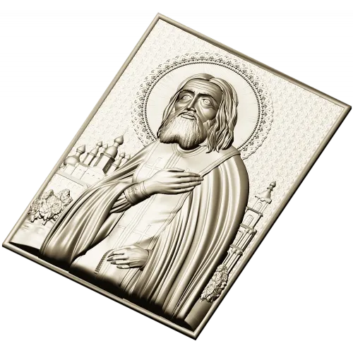 Saint Seraphim of Sarov - high-relief STL icon