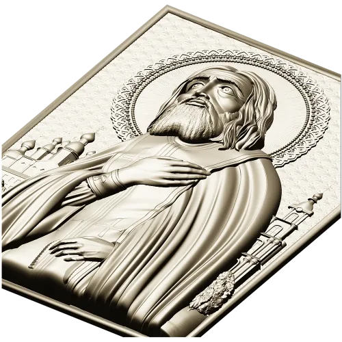 Saint Seraphim of Sarov - high-relief STL icon