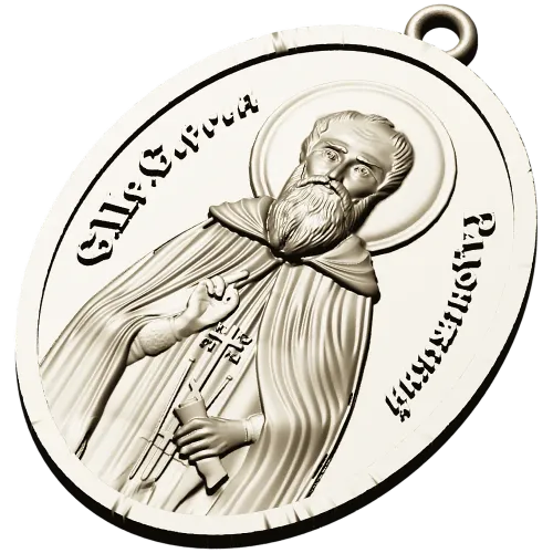 Saint Sergius of Radonezh - STL 3D Medallion for CNC