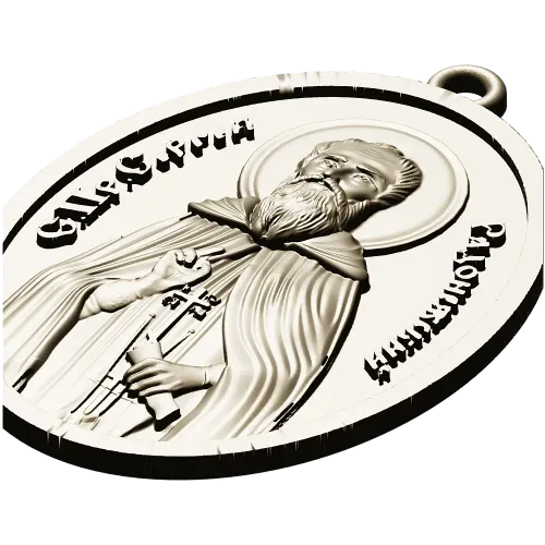Saint Sergius of Radonezh - STL 3D Medallion for CNC