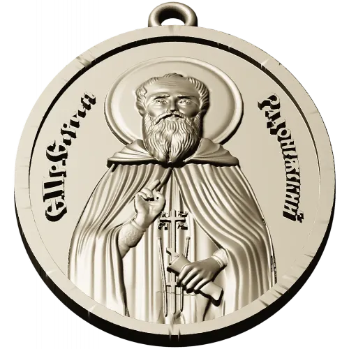 Saint Sergius of Radonezh - STL 3D Medallion for CNC