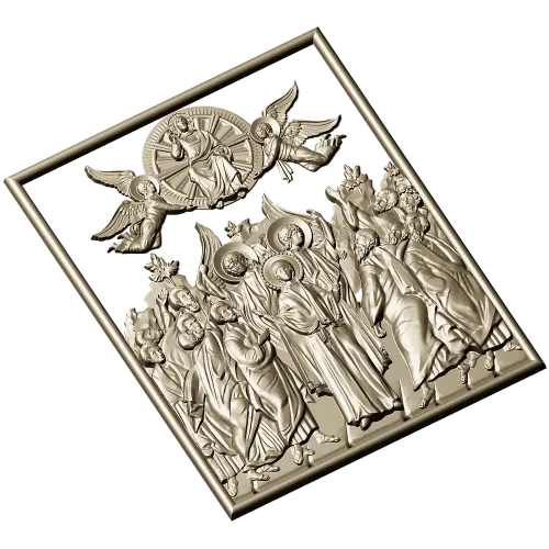 Assembly of New Martyrs - high-relief STL for CNC carving