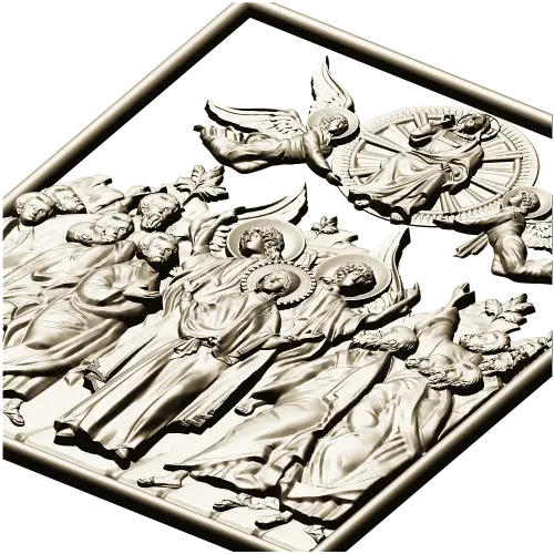 Assembly of New Martyrs - high-relief STL for CNC carving