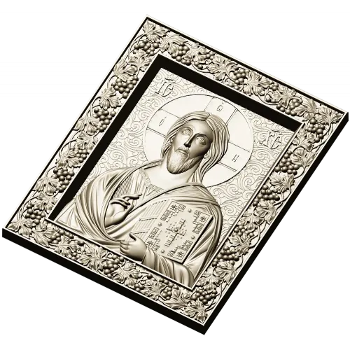 Spas Vsedergitel (Christ Pantocrator) - High-Relief STL Icon