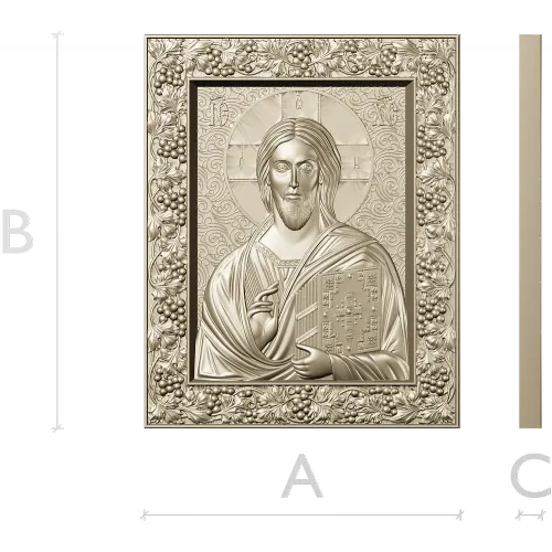 Spas Vsedergitel (Christ Pantocrator) - High-Relief STL Icon
