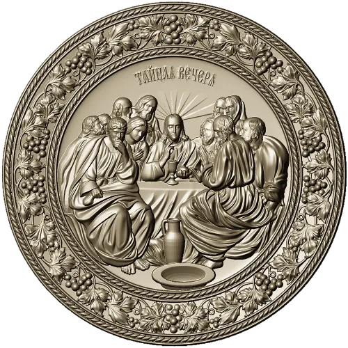 Last Supper round relief STL for CNC carving