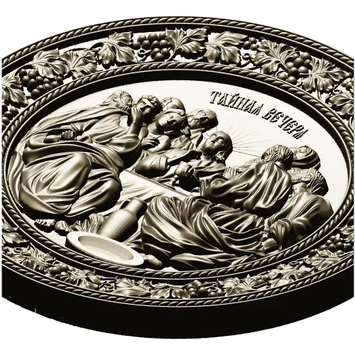 Last Supper round relief STL for CNC carving