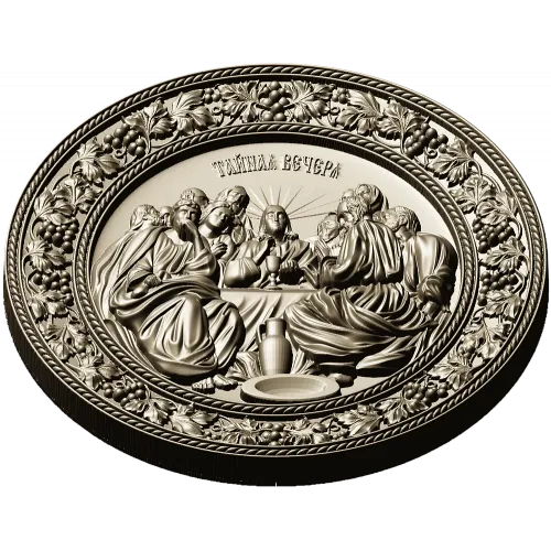 Last Supper round relief STL for CNC carving