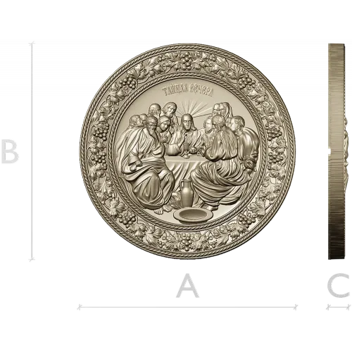 Last Supper round relief STL for CNC carving