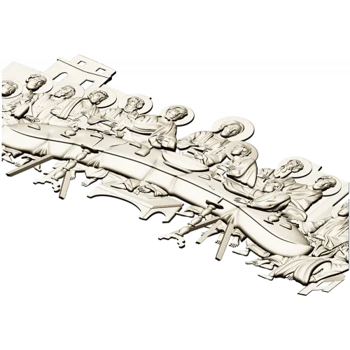 Тайная Вечеря - рельефная 3D модель STL для ЧПУ