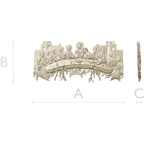 Тайная Вечеря - рельефная 3D модель STL для ЧПУ