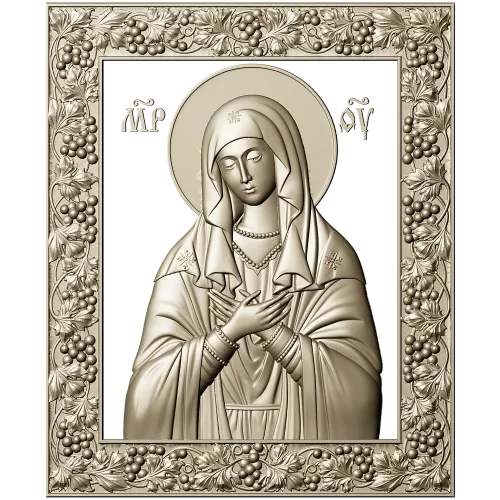 Virgin of Tenderness - high-relief STL 3D model for CNC