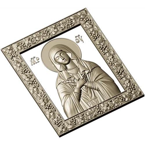 Virgin of Tenderness - high-relief STL 3D model for CNC