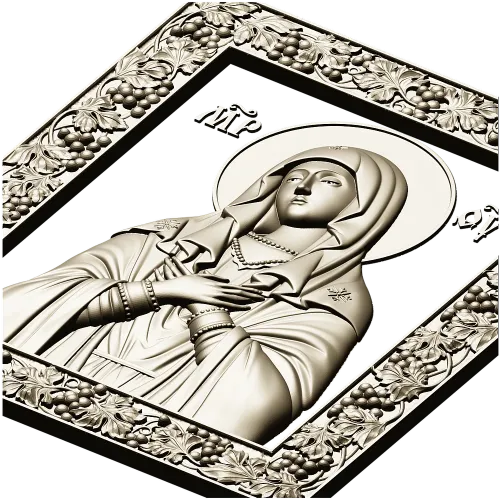 Virgin of Tenderness - high-relief STL 3D model for CNC