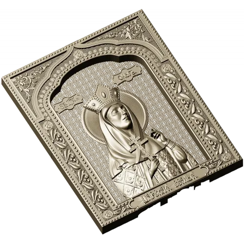 Saint Olga icon relief - STL model for CNC carving