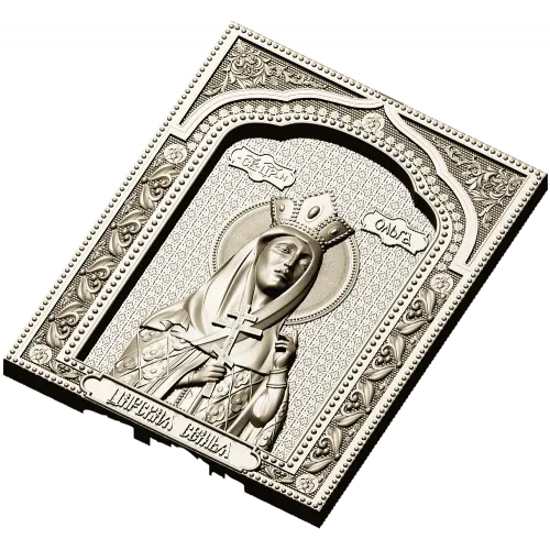 Saint Olga icon relief - STL model for CNC carving