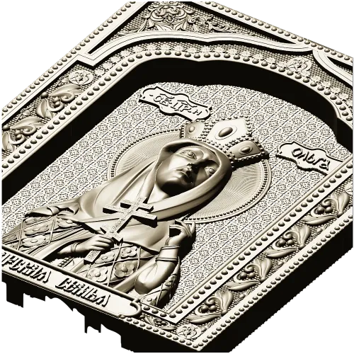 Saint Olga icon relief - STL model for CNC carving