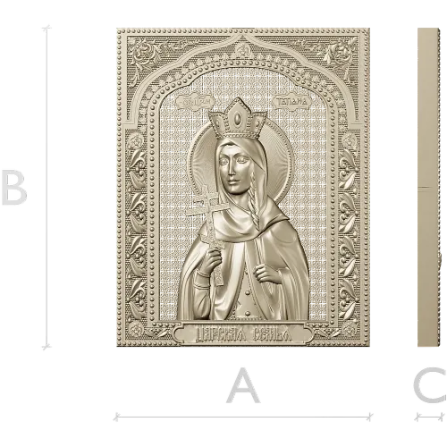Princess Tatiana - detailed STL 3D icon relief for CNC