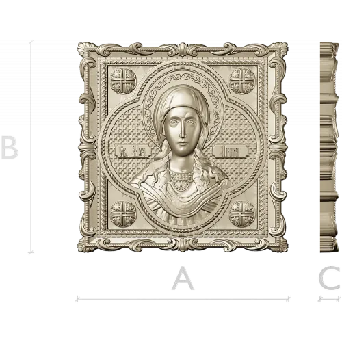 Martyr Irene - STL Icon Relief for CNC
