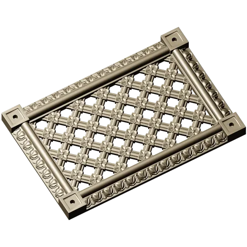 Декоративная решётка с ромбическим узором и розетками - 3D модель STL для ЧПУ