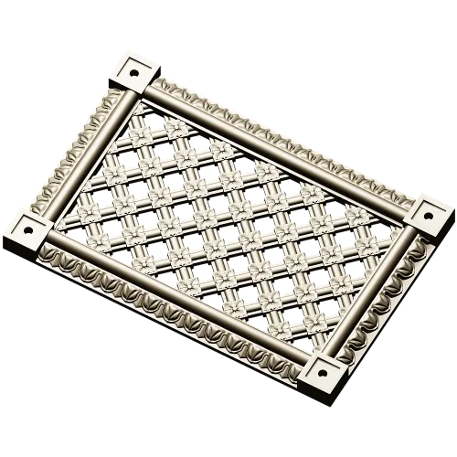 Декоративная решётка с ромбическим узором и розетками - 3D модель STL для ЧПУ