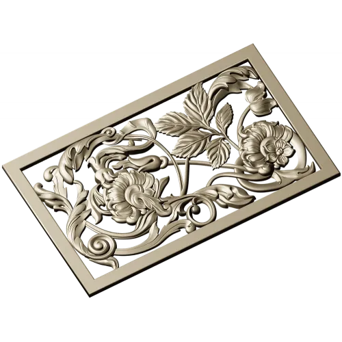 Ornamental Floral Grille STL for CNC