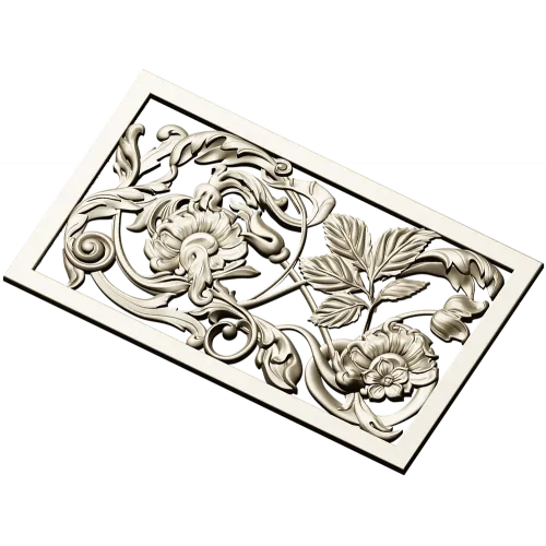 Ornamental Floral Grille STL for CNC