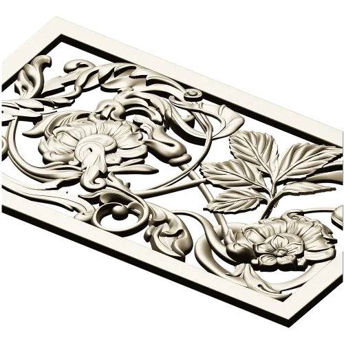 Ornamental Floral Grille STL for CNC