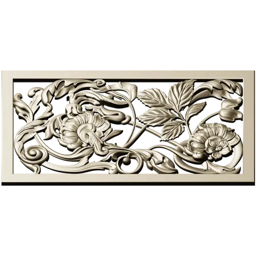 Ornamental Floral Grille STL for CNC