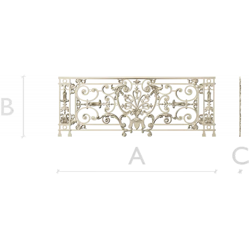 Royal Acanthus Railing - 3D STL model for CNC