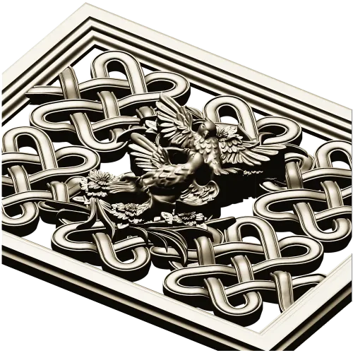 Celtic Knot Lattice Panel with Birds - STL 3D Model for CNC