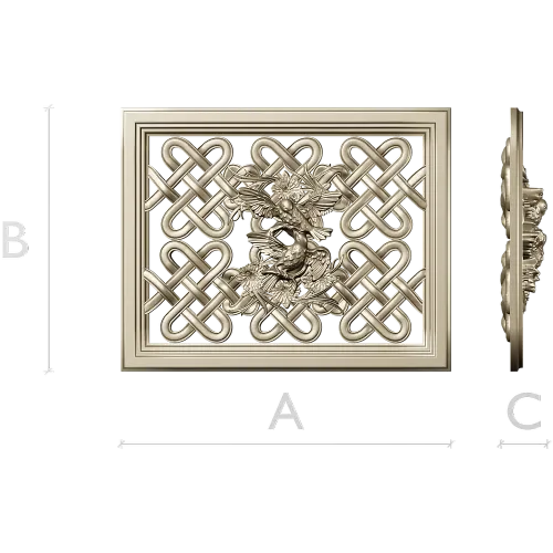 Celtic Knot Lattice Panel with Birds - STL 3D Model for CNC