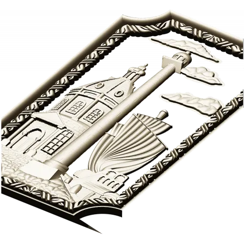 Harbor Relief Panel - STL 3D model for CNC carving