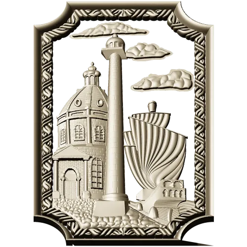 Harbor Relief Panel - STL 3D model for CNC carving