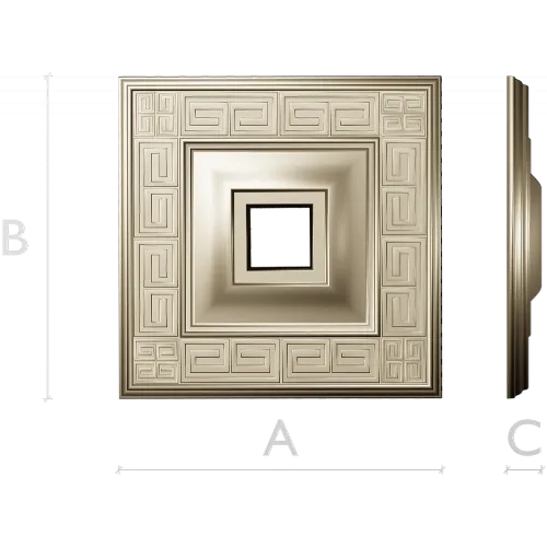 Meander Square Rosette - STL 3D Model for CNC