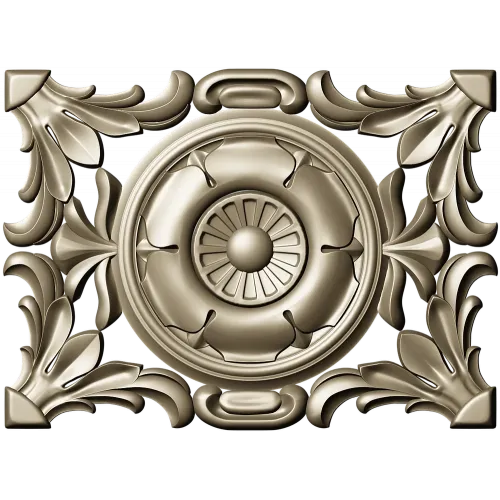 Baroque Acanthus Rosette Panel - STL 3D Model for CNC
