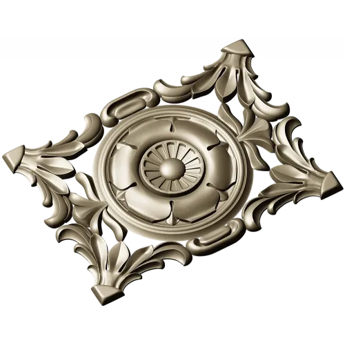 Baroque Acanthus Rosette Panel - STL 3D Model for CNC