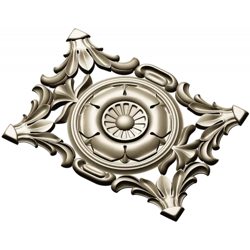Baroque Acanthus Rosette Panel - STL 3D Model for CNC
