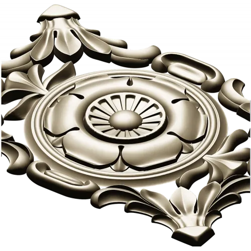 Baroque Acanthus Rosette Panel - STL 3D Model for CNC