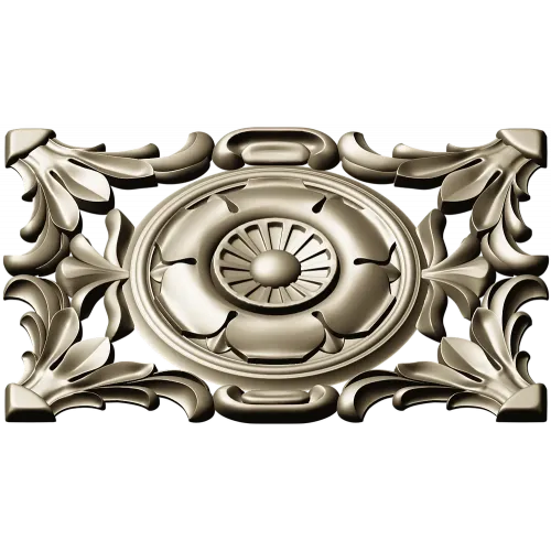 Baroque Acanthus Rosette Panel - STL 3D Model for CNC