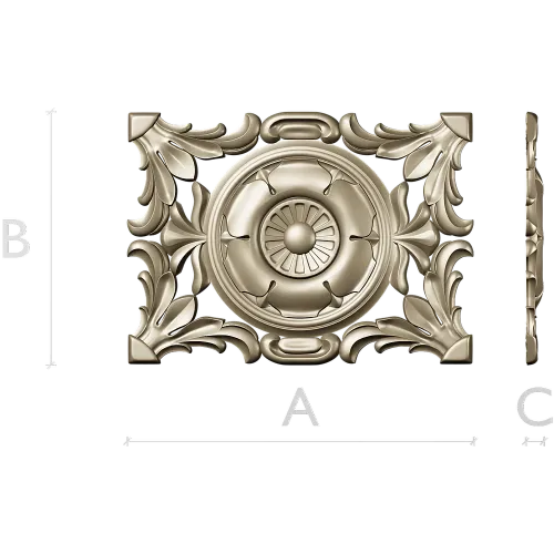Baroque Acanthus Rosette Panel - STL 3D Model for CNC