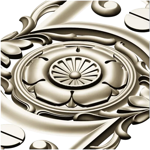 Baroque Vertical Rosette Panel - STL 3D Model for CNC