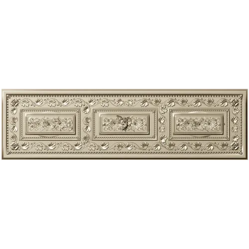 Ornate Acanthus Tri-Medallion Panel STL for CNC