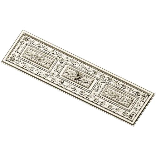Ornate Acanthus Tri-Medallion Panel STL for CNC