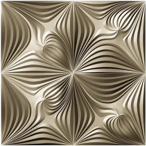 Ornamental Floral Square Panel STL for CNC