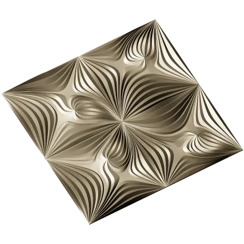 Ornamental Floral Square Panel STL for CNC