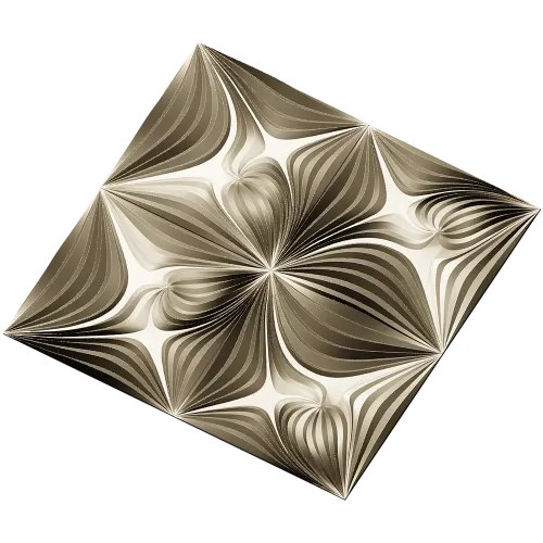 Ornamental Floral Square Panel STL for CNC