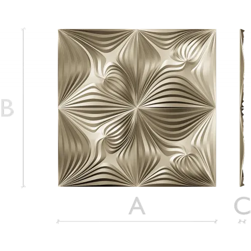 Ornamental Floral Square Panel STL for CNC