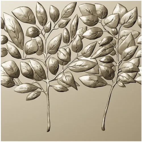 Twin Leaf Decorative Panel STL