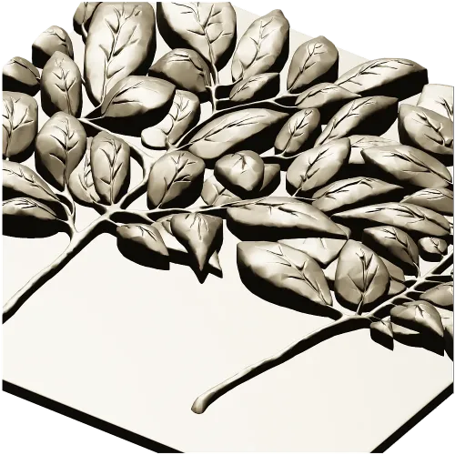 Twin Leaf Decorative Panel STL